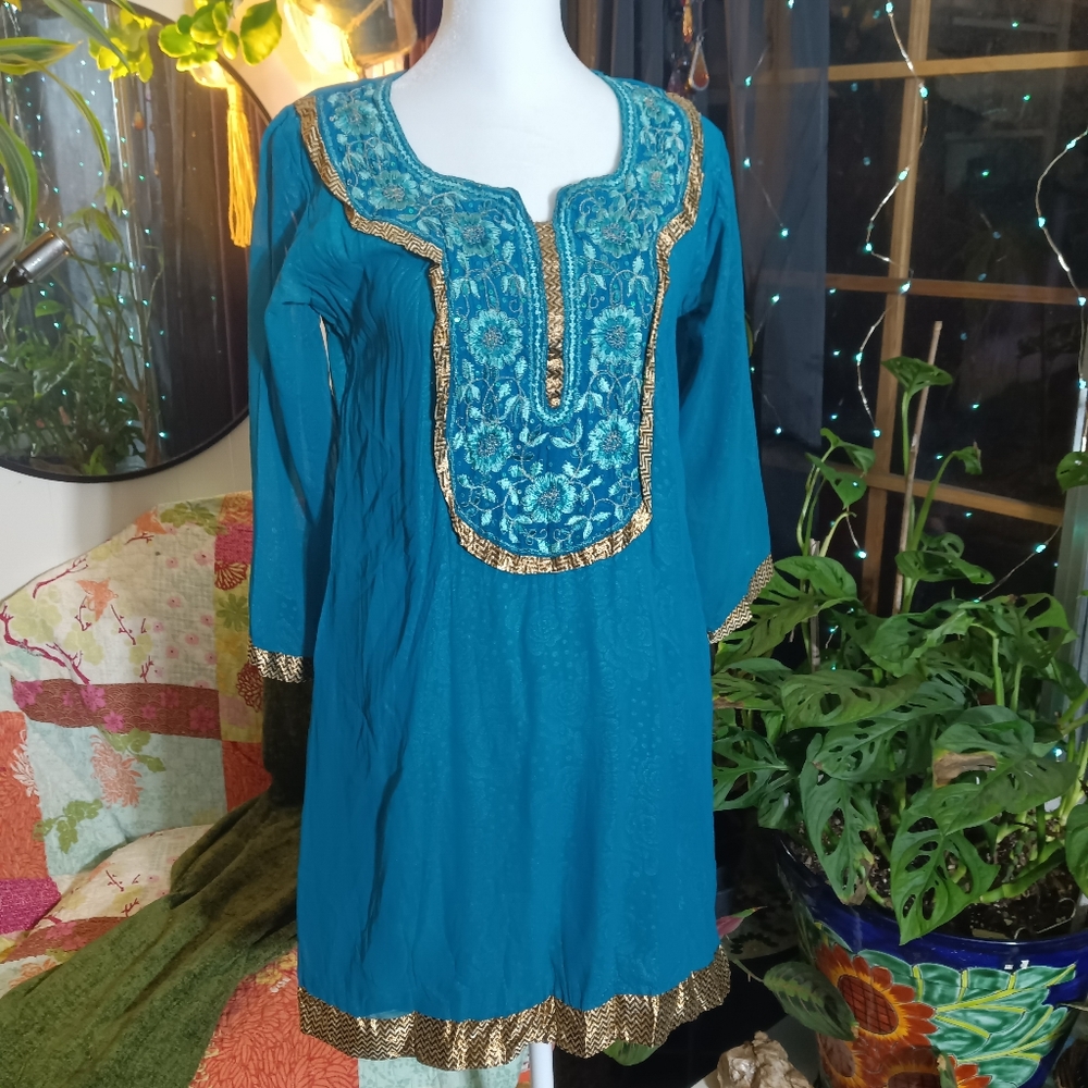Vintage teal mini dress